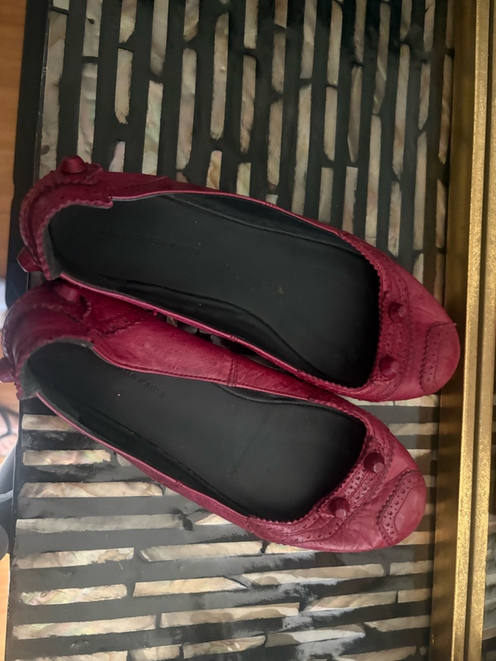 Balenciaga red Leather Ballet Flats